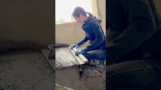 Stair step cement mortar smoothing process [upl. by Thomasa]