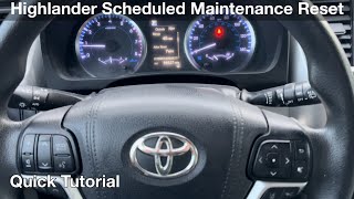 2019 Toyota Highlander How to reset scheduled maintenance [upl. by Hnamik]