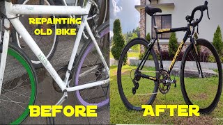 Repainting  Old Alton Bicycle Frame to Merida [upl. by Solracsiul225]