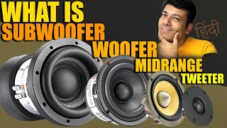 What is Woofer vs Subwoofer Midrange Mid bass Tweeter Speaker [upl. by Nedrob983]