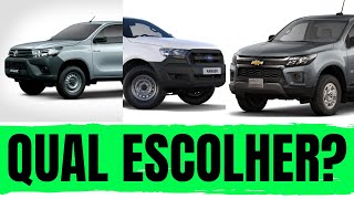 COMPARATIVO QUAL CAMIONETE CABINE SIMPLES É MELHOR CHEVROLET S10 TOYOTA HILUX OU FORD RANGER [upl. by Stillas]