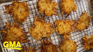 How to make latkes at home for Hanukkah l GMA [upl. by Sirapal]