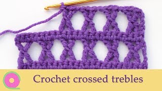 Crochet crossed trebles  Kstitch [upl. by Hardej]