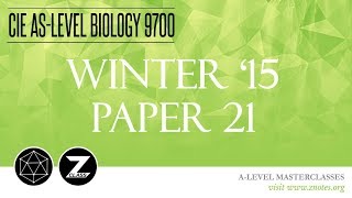 CIE AS Biology 9700  W15 P21  Solved Past Paper [upl. by Agrippina]