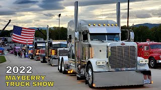 Mayberry Truck Show 2022 Custom Big Rig Trucks  October 1 2022 Mt Airy NC [upl. by Hpeseoj]