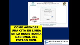 COMO AGENDAR UNA CITA EN LÍNEA EN LA REGISTRARÍA NACIONAL DEL ESTADO CIVIL  RÁPIDO Y SEGURO [upl. by Alameda]