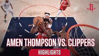 Amen Thompson 22 points Highlights vs LA Clippers l Houston Rockets [upl. by Annaiek108]