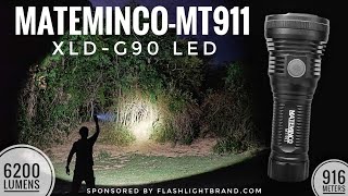 Mateminco MT911 6200 lm 916 m XLDG90 LED amp Comparison with Wurkkos TS30S Pro [upl. by Manya131]