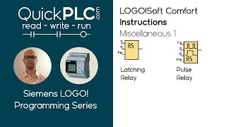 LOGO Miscellaneous 1  Latching relay  Pulse relay  Siemens PLC Programming [upl. by Ocsicnarf]