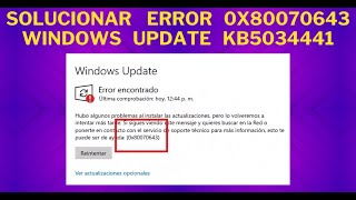 SOLUCIONAR Error 0x80070643  KB5034441 Windows 10 y 11  SOPTECO [upl. by Agostino408]