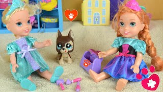 Elsa and Anna PuppySitting Rapunzel  Dog  Annia amp Elsia Toddlers  Pets I Toys Dolls LPS I Ep87 [upl. by Nazar729]