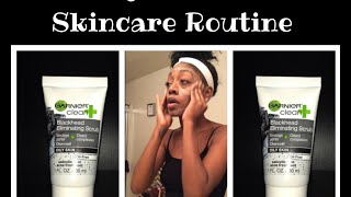 Garnier Clean Plus Blackhead Eliminating Scrub Review  Night Time Skincare Routine  Schaelove [upl. by Sansen]