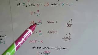 Algebra II 87B INVERSE QUADRATIC Variation [upl. by Maurer]