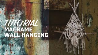 DIY Triangular Boho Macrame wall hanging Tutorial  Macrame dreamcatcher [upl. by Sukcirdor]