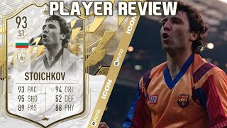 THE DAGGER 🇧🇬 93 ICON MOMENTS STOICHKOV PLAYER REVIEW FIFA 22 ULTIMATE TEAM [upl. by Novyad]