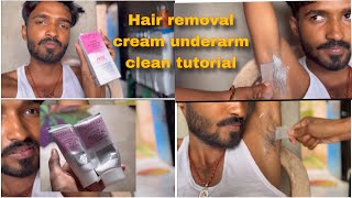 Hair removal cream underarm clean tutorial video [upl. by Yrak]