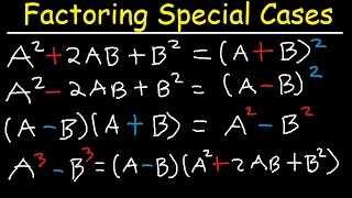 Factoring Binomials amp Trinomials  Special Cases [upl. by Gnni426]