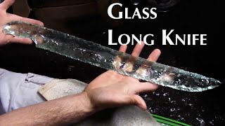 Making a Glass Long Knife  Flintknapping a 22 Inch Long Biface from Glass Tile [upl. by Atiek]