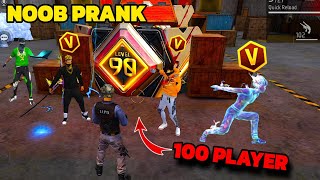 Noob Prank With V BADGE PLAYER 😱 AND 100 LEVEL PLAYER 😨 Garena free fire [upl. by Marijn]