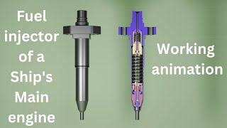 Fuel injector working animation of a Ships Main engine [upl. by Eelinej]