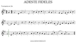 Partitura para Trompeta con Play Along  Adeste Fideles [upl. by Lorola22]