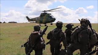 US Army CH47D Chinooks and UH60L Black Hawks training with Romanian IAR 330 [upl. by Howland114]