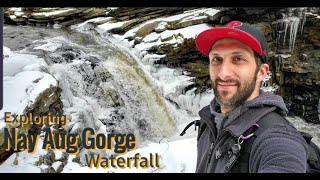 Nay Aug Gorge  Scranton Pa  Snowy Waterfall  Abandoned Train Tunnel [upl. by Nelo]