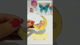 Moon Desk Decor 🌛💛🧸cute craftyoutubeshorts shorts moon diy deskdecorkawaiisticker [upl. by Lorenzana242]