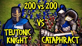 200 ELITE TEUTONIC KNIGHTS vs 200 ELITE CATAPHRACTS  AoE II Definitive Edition [upl. by Pritchard]