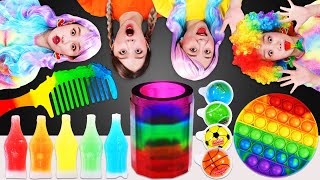 🌈Rainbow desserts Edible push pop party Mukbang🌈무지개 디저트 팝잇 푸시팝 먹방 모음 JiniYum 지니얌 [upl. by Yelrac]