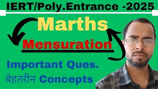 Mensuration Most Important Question Solution For IERT amp Polytechnic Entrance Exam 2025 [upl. by Asilav]