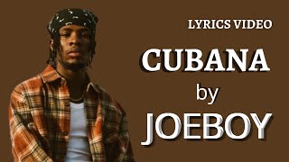 Cubana by Joe Boy Lyrics Video [upl. by Raney]