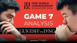 Game 7 Gukesh D ½  ½ Ding Liren  Game Analysis by GM David Howell amp IM Jovanka Houska [upl. by Enehpets332]