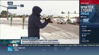 Mike Seidel The Weather Channel Shreveport LA SnowAccident 930 AM 1162018 [upl. by Katerine]