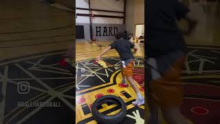 Vintage BallHard ball handling session with tires 🔥 basketball training [upl. by Ahsinom]