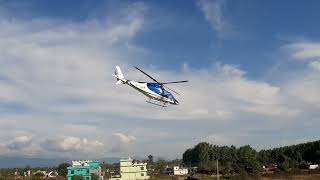 VTCLR Agusta Helicopter taking off from Motahaldu ground HaldwaniNainital [upl. by Herodias]