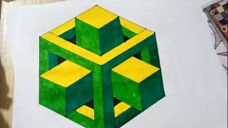 How to Draw 3D Shapesgeometric 3d drawing [upl. by Atiluj]