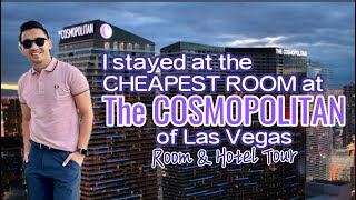 I stayed at the CHEAPEST ROOM at The Cosmopolitan of Las Vegas  Room and Hotel Tour  2024 [upl. by Oyam]