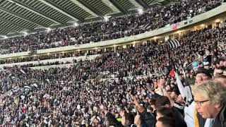 Newcastle fans creating an amazing atmosphere before the players are even on the pitch vs Dortmund [upl. by Palla]