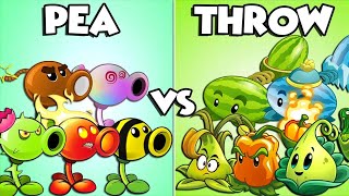 PvZ2  PEA Team vsTHROW Team  Who Will WIn  Plant vs Plant [upl. by Marabelle]