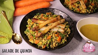 Recette de Salade de Quinoa aux Petits Pois Carottes et Asperges Rôties [upl. by Hallock]