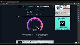 Alliance Broadband 80 Mbps plan only in 590 rs Speedtest [upl. by Bosson]