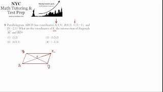 Geometry Regents June2012 9  Parallelogram Midpoint Formula [upl. by Sofko]