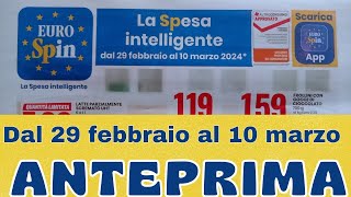 Volantino EUROSPIN dal 29 febbraio al 10 marzo anteprima [upl. by Shiekh]