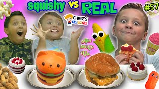 Chases Corner SQUISHY FOOD vs REAL FOOD Challenge 57  DOH MUCH FUN [upl. by Nahtanaoj]