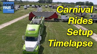 Setting up the Amusement and Carnival Rides Timelapse at 2021 Dodge County Fair [upl. by Ursulina]