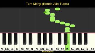 Türk Marşı Melodika Org Notaları [upl. by Ilehs]