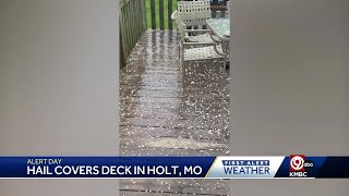 Kansas Citys most recent spring storm leaves plenty of hail damage in its wake [upl. by Anialed]