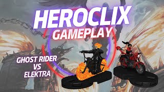 HeroClix  Gameplay  Ghost Rider vs Elektra 300 Points Modern Age Pulp [upl. by Tildi]