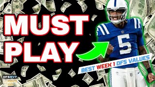 TOP Week 1 NFL DFS Picks amp Values You NEED to Know  Fantasy Football  Anthony Richardson amp More [upl. by Allyn]